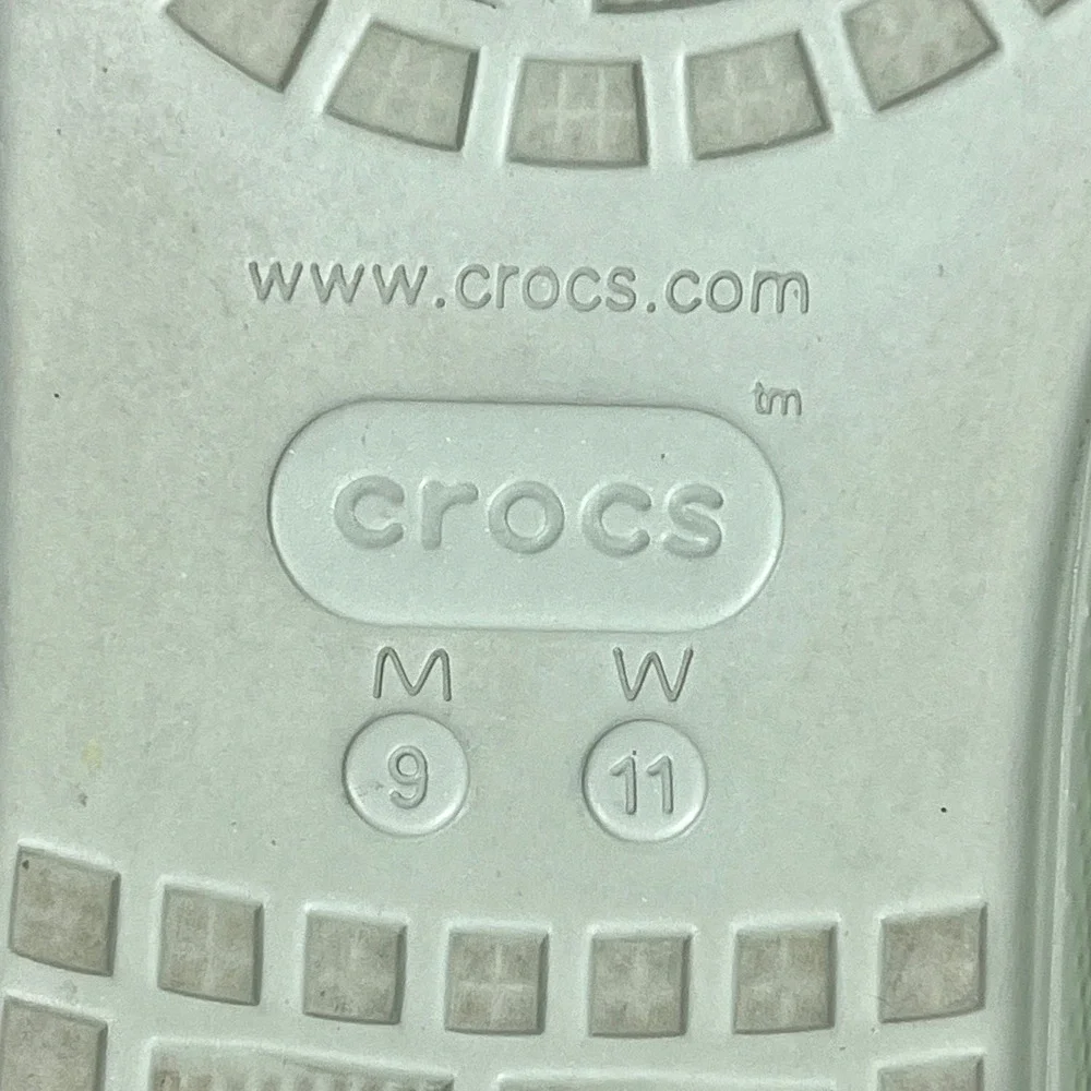 Crocs Crush Platform‎ Slides Sandals High Shine Light Green W11/M9 Chunky Shoes